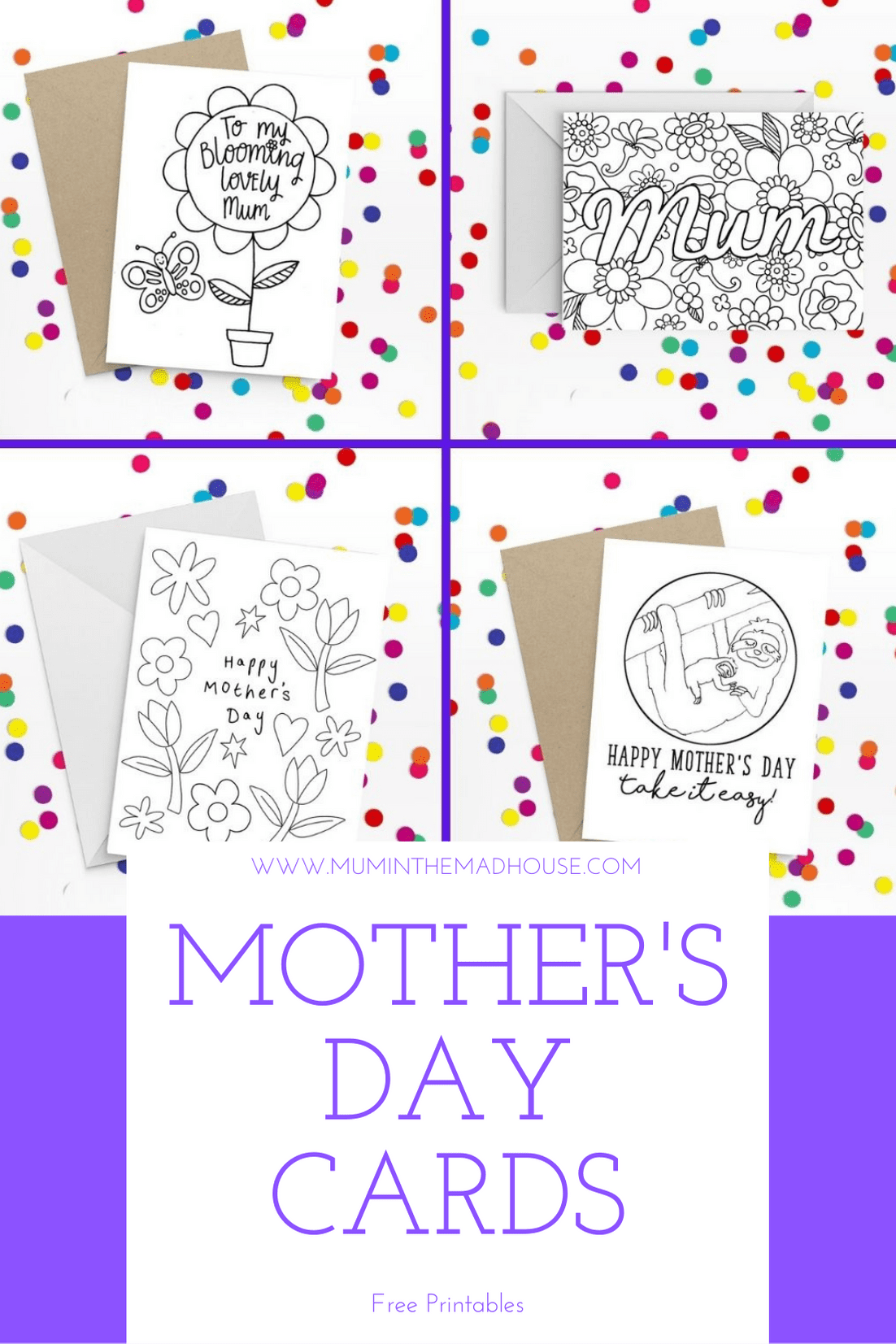 Free Printable Mother’s Day Coloring Cards: Creative and Heartfelt DIY ...