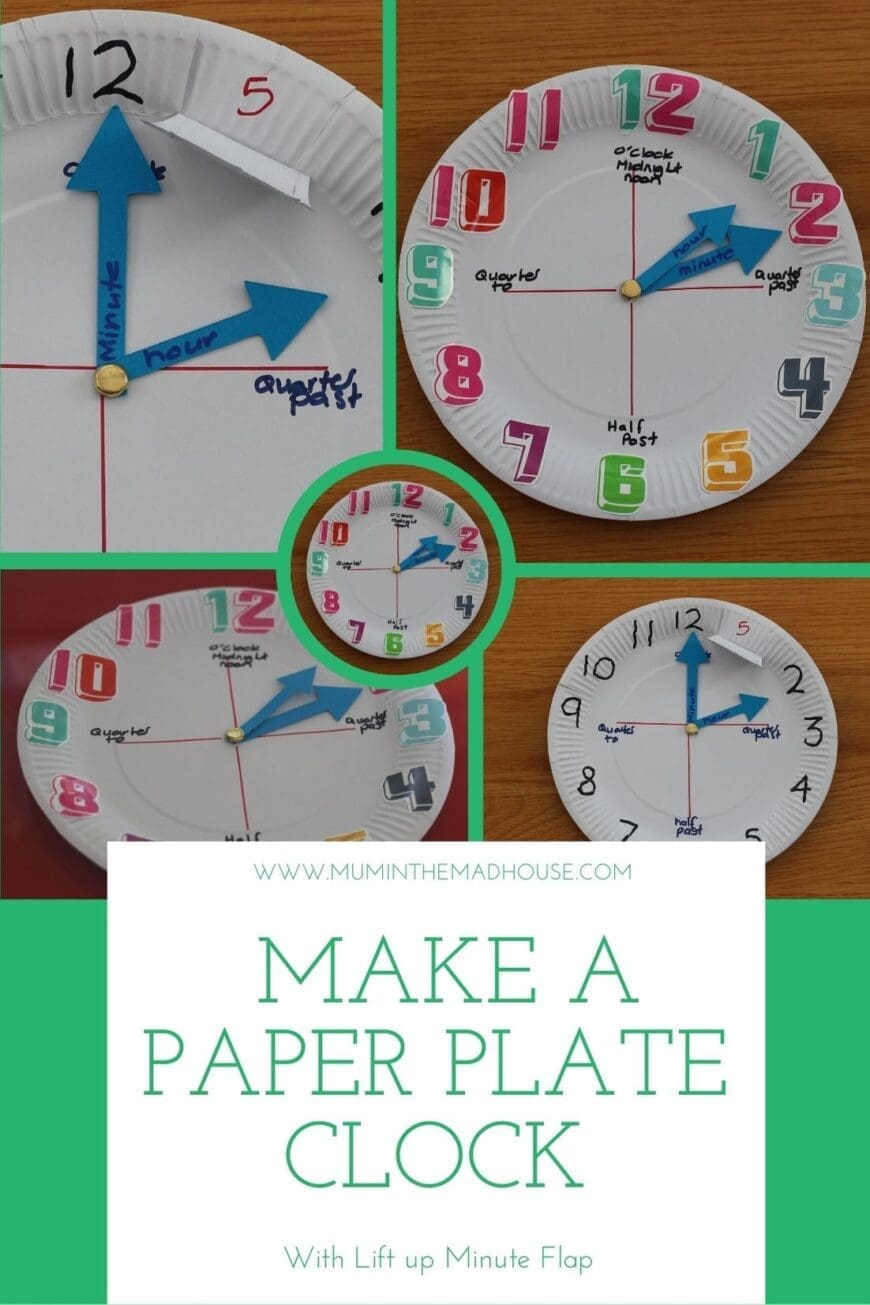 Make a paper plate clock for learning to tell time