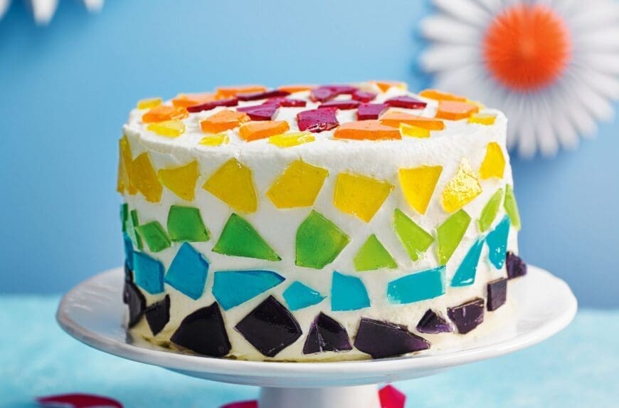 stained glass party cake 