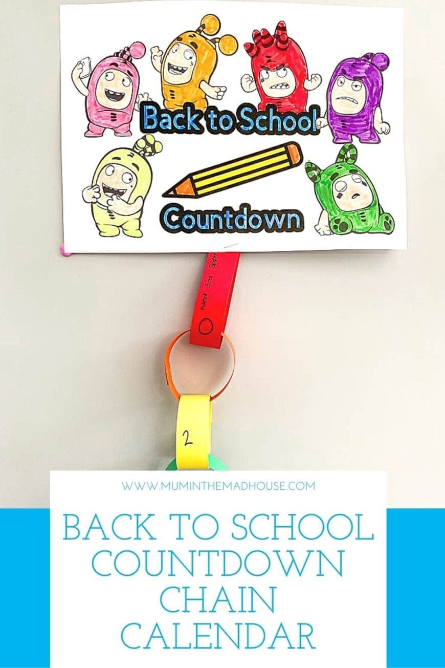 This simple back to school countdown chain is a great way to mentally prepare children for starting school or going back to school. 