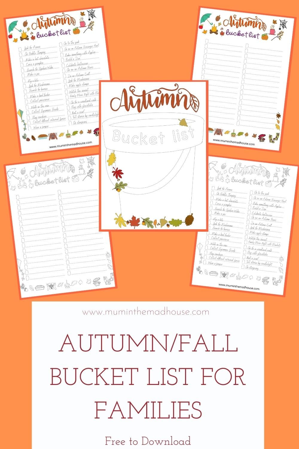 Free Autumn/Fall Bucket List for Families: Fun Seasonal Activities to ...