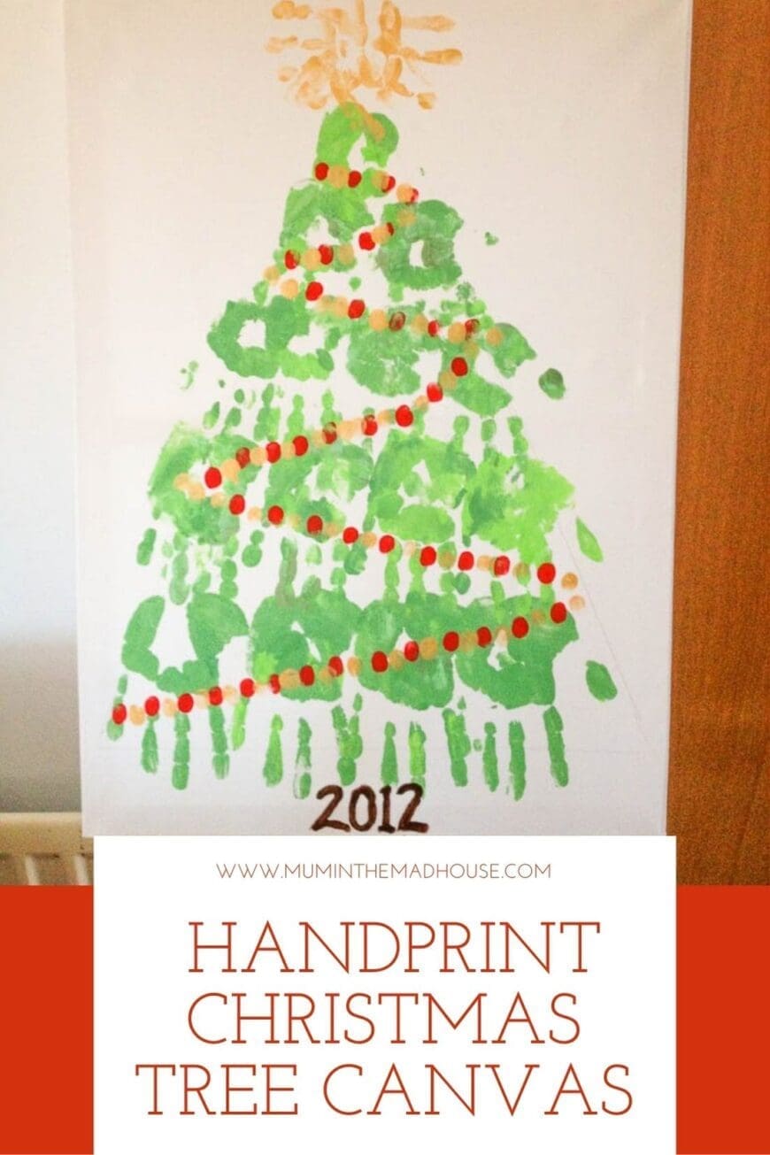 family handprint christmas tree canvas: a fun and festive diy