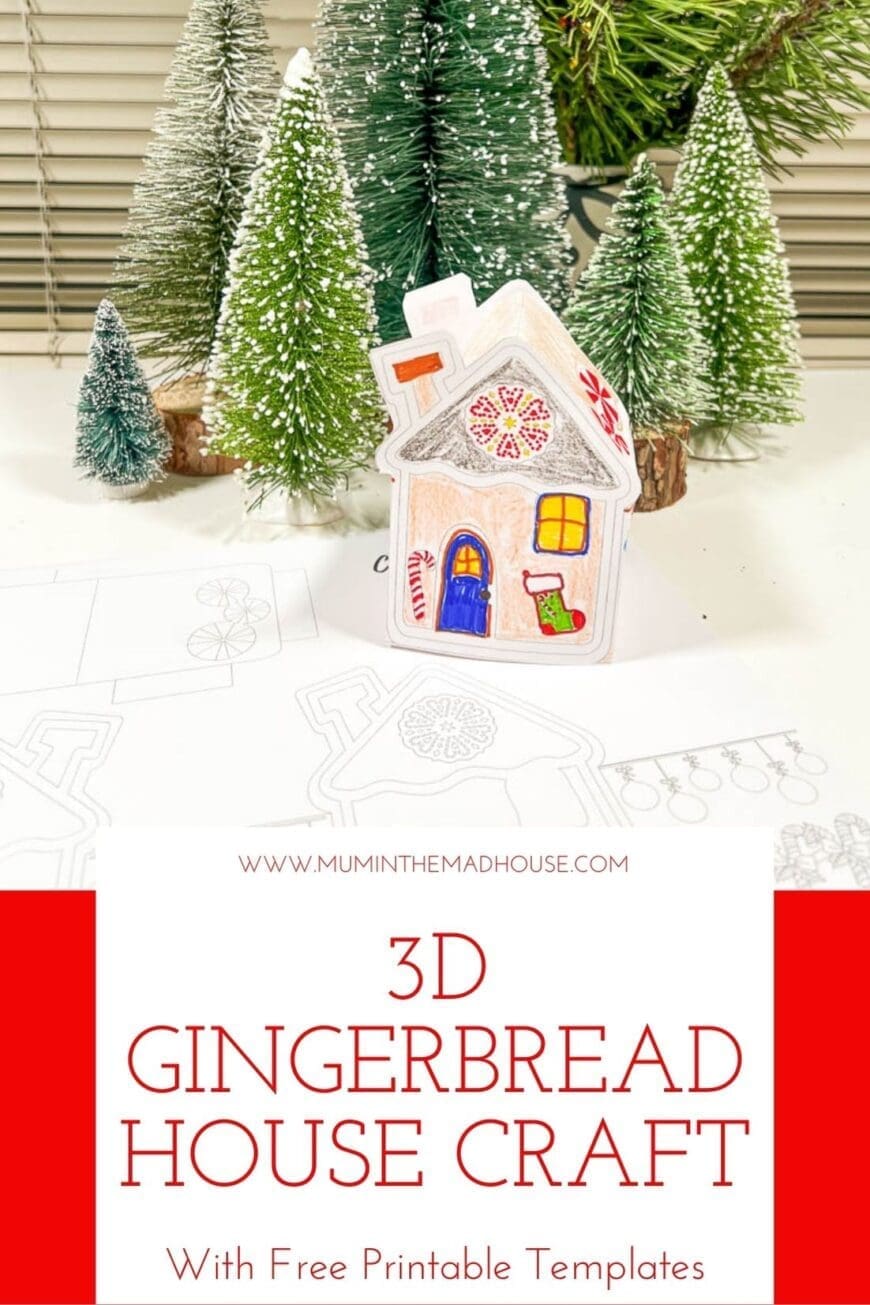 This Kids Gingerbread House Craft are simple to make! Choose one of our free gingerbread house templates to make a 3D paper gingerbread house