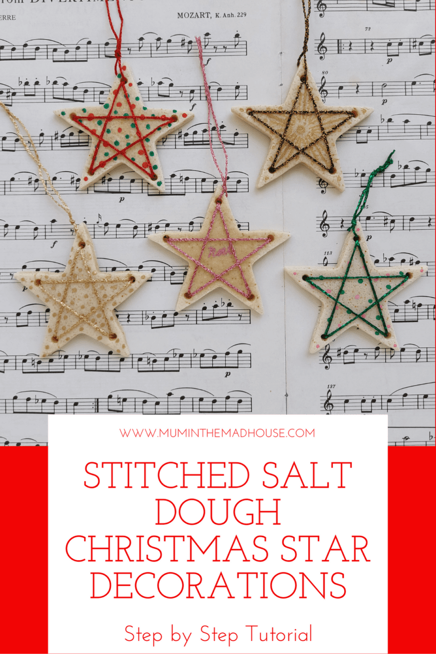 Create simple and beautiful decorations for the home with these Stitched Salt Dough Christmas Star Decorations with full step by step tutorial. 