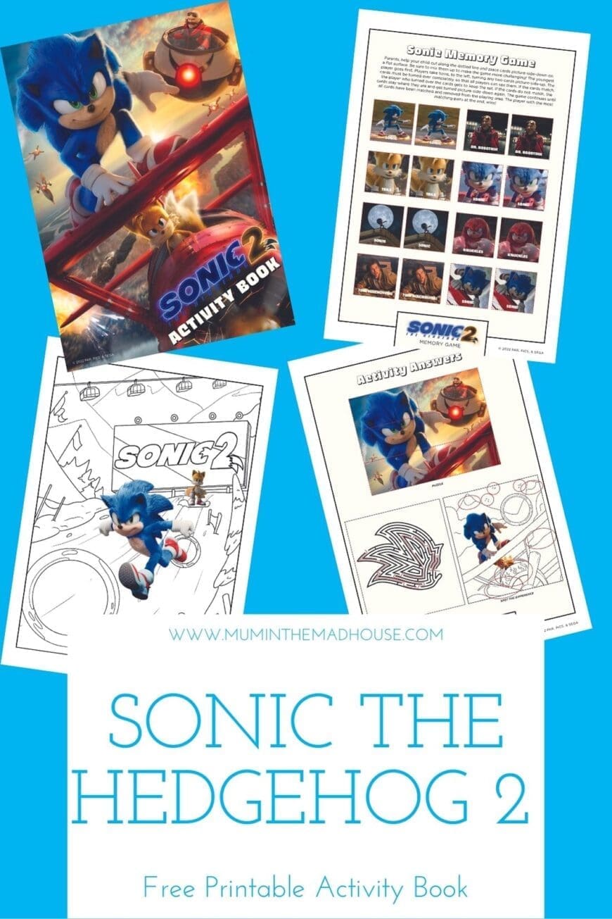We have a brilliant Sonic The Hedgehog 2 Free Activity Book for you to download and for the kids to enjoy including colouring, puzzles and memory games 
