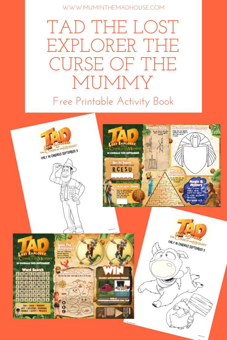 Tad the Lost Explorer and The Curse of the MummyActivity pack