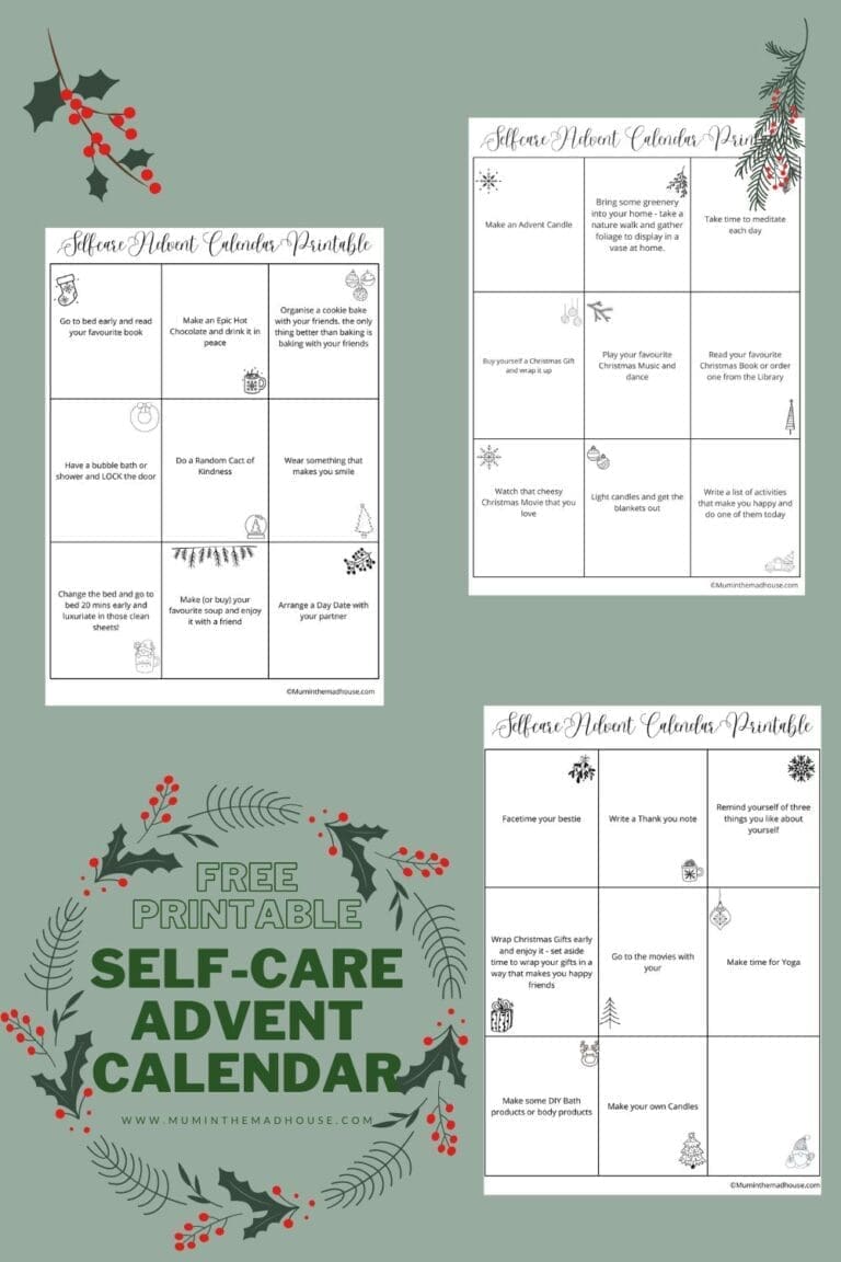 Free SelfCare Advent Calendar Printable A Daily Dose of Wellness This