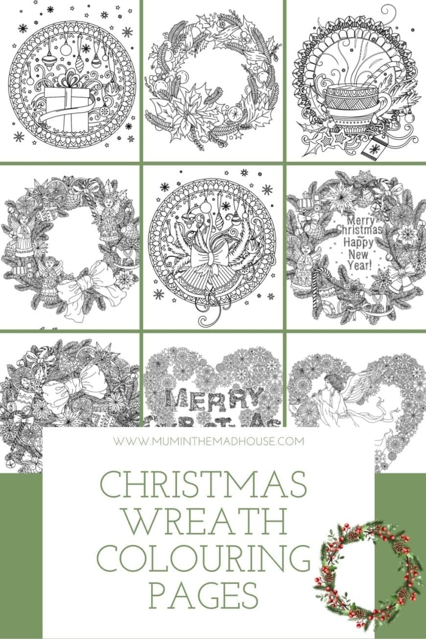 Celebrate the Festive Season with our fabulous free Christmas Wreath Colouring Pages - A fun season craft for all 