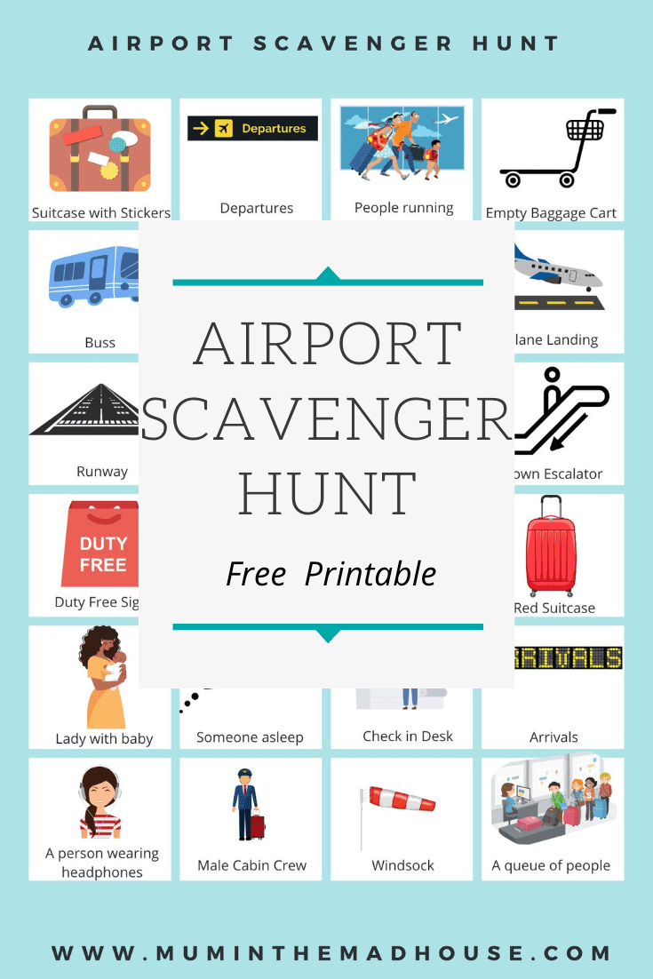 This free printable airport scavenger hunt is perfect for keeping excited kids occupied and helps pass the time when you are flying or on the way to the airport on your holiday.