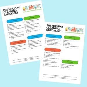 Pre Holiday Cleaning Checklist Printable