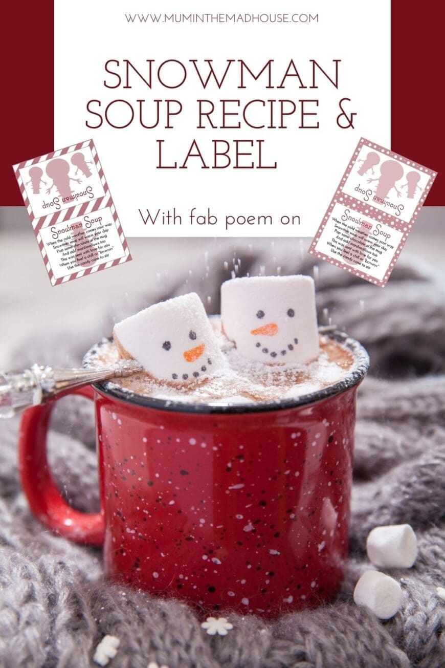 This EASY Snowman Soup Gift Recipe is a perfect handmade gift for the holidays! Adorable Snowman Soups bag topper with snowman soup poem!