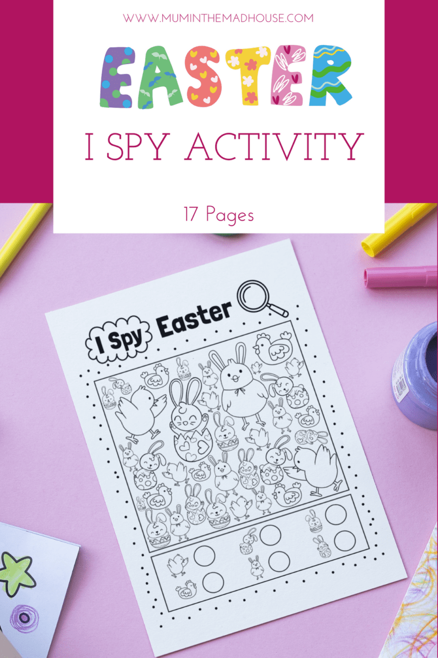 Featuring 15 pages, this Easter I Spy  workbook is designed to help children practice skills while having fun