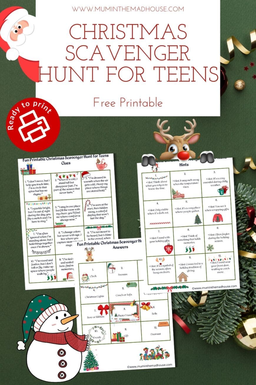 Fun Christmas Scavenger Hunt for Teens | Free Printable Clues fun-christmas-scavenger-hunt-for-teens-free-printable-clues