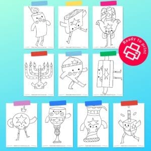 Simple Hanukkah Colouring Download