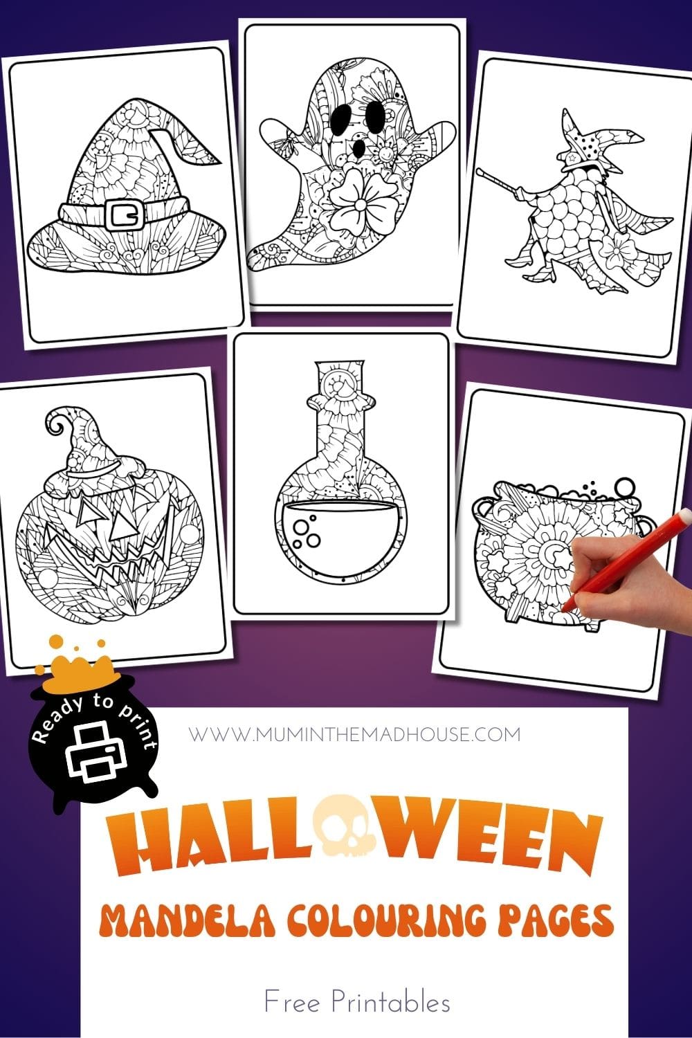 Halloween Mandala Coloring Sheets | Relaxing and Fun Activity for All Ages