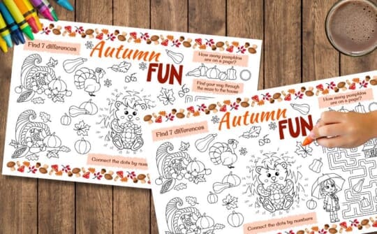 Free Printable Autumn Fun Activity Sheet – Perfect Seasonal Placemat ...