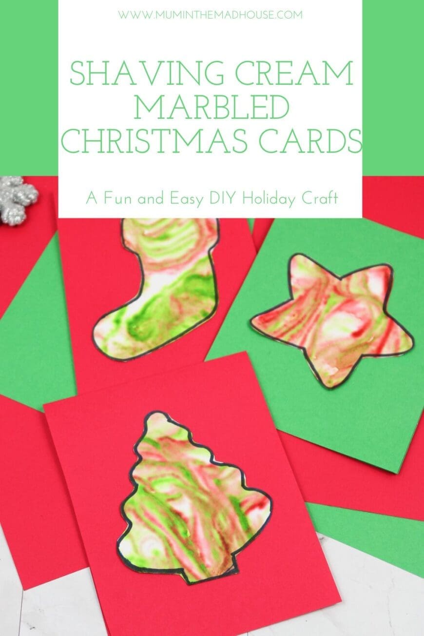 Looking for a unique holiday card idea? Try making shaving cream marbled Christmas cards! This easy DIY is perfect for adding a personal touch to your holiday greetings.