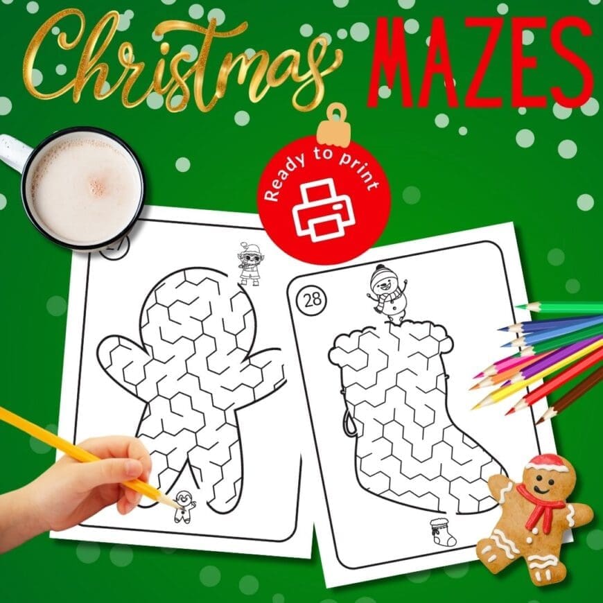 30 Free Christmas Maze Printables Festive Fun for Kids! Mum In The Madhouse