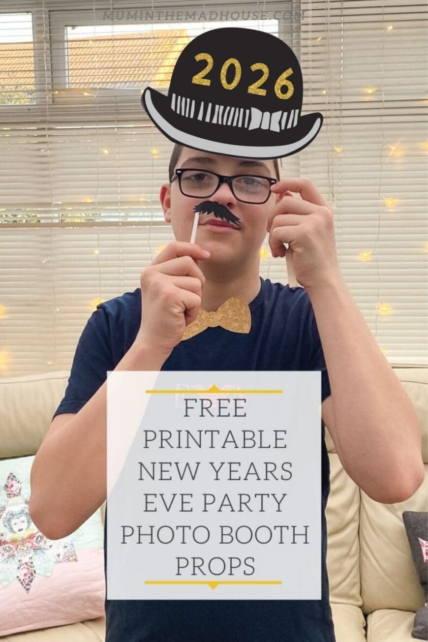 free printable new year's eve photo booth props 2025 – fun party