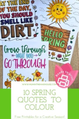 Free Printable Spring Quotes Colouring Pages for Kids