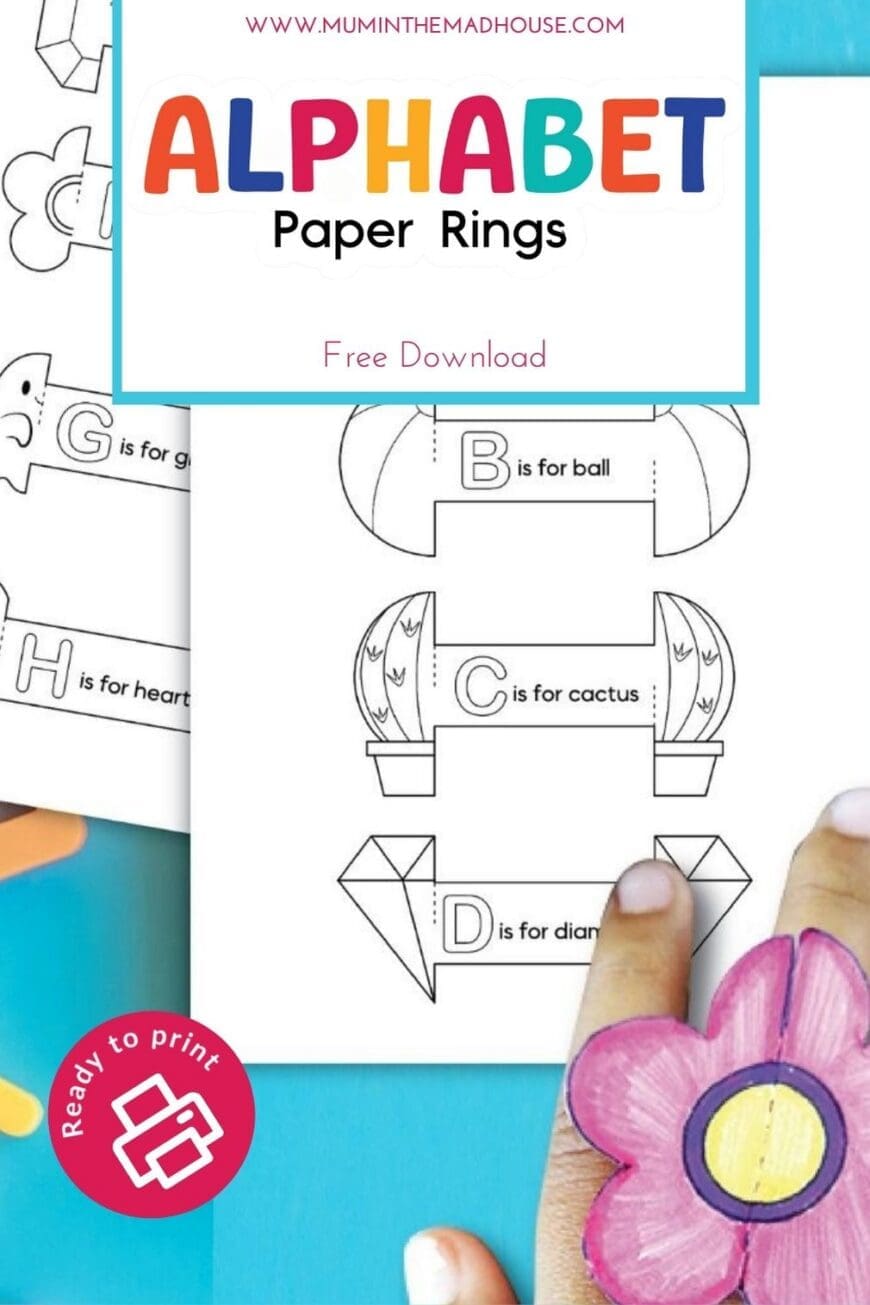Free Alphabet Paper Rings Printable – Fun and Educational Craft for Kids