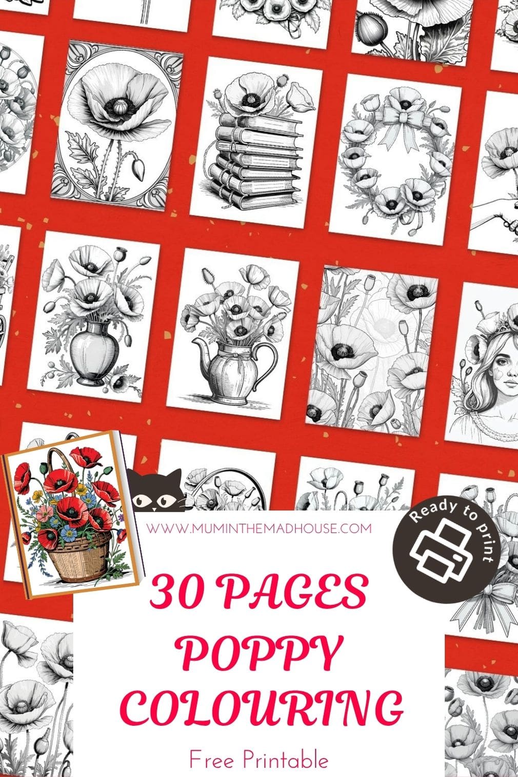 Free poppy colouring pages for teens adults remembrance day printable