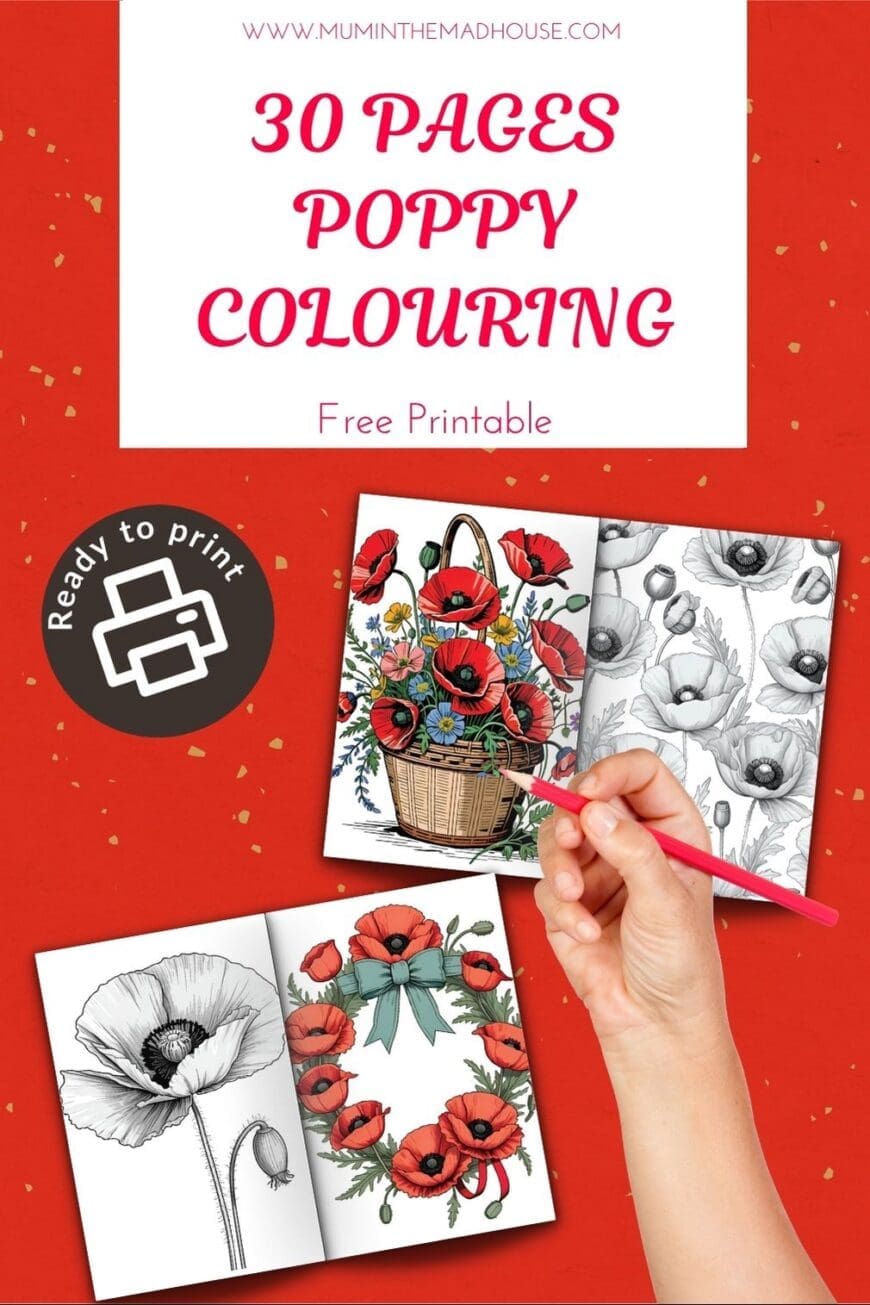 Download these free poppy colouring pages designed for teens and adults to use on Remembrance Day, Veterans Day, or Memorial Day. A thoughtful and creative way to honour those who served, through peaceful colouring and reflection.