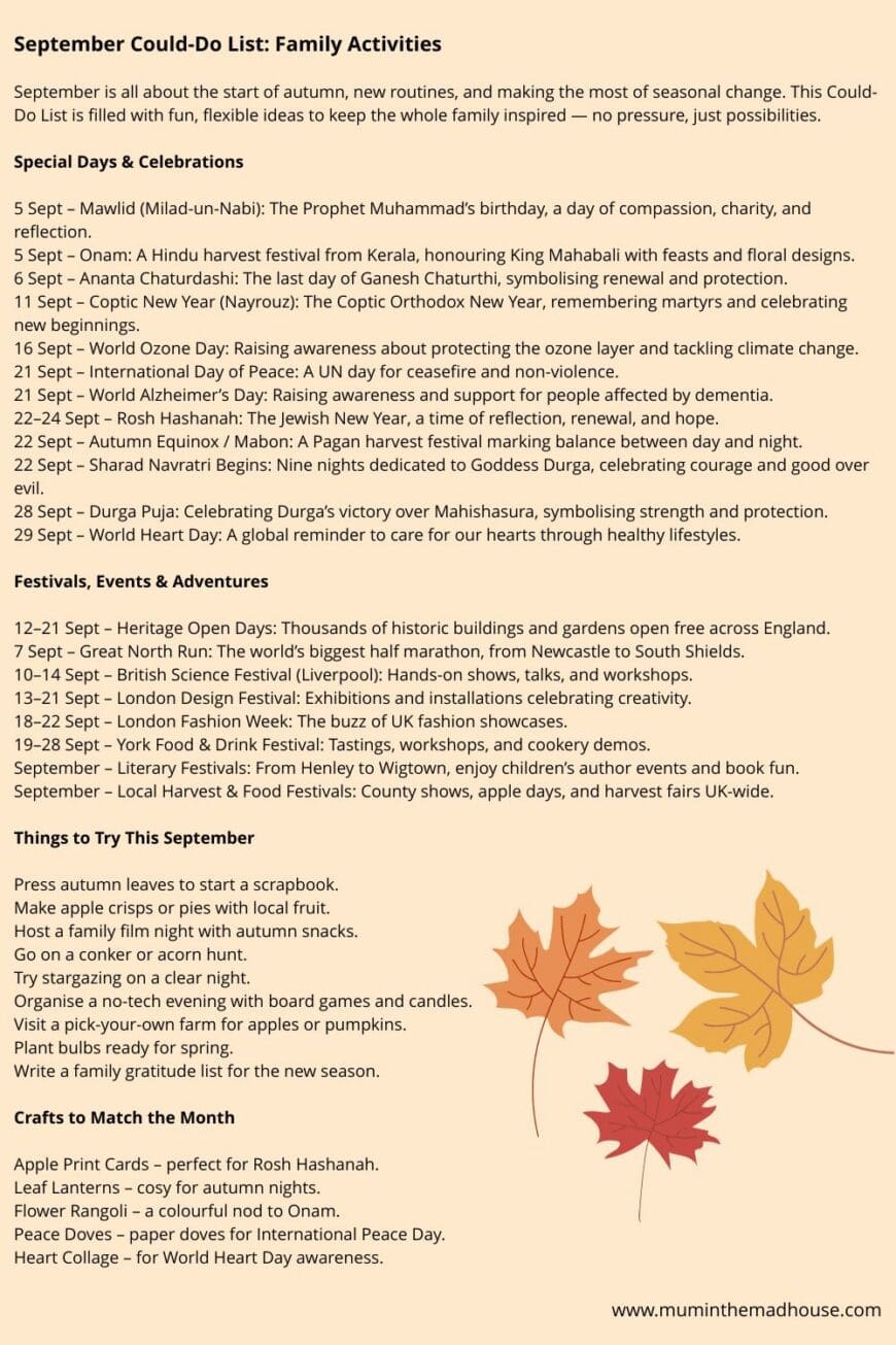 Free September Could-Do List Printable – Fun Autumn Family Activities, image size:870x1305