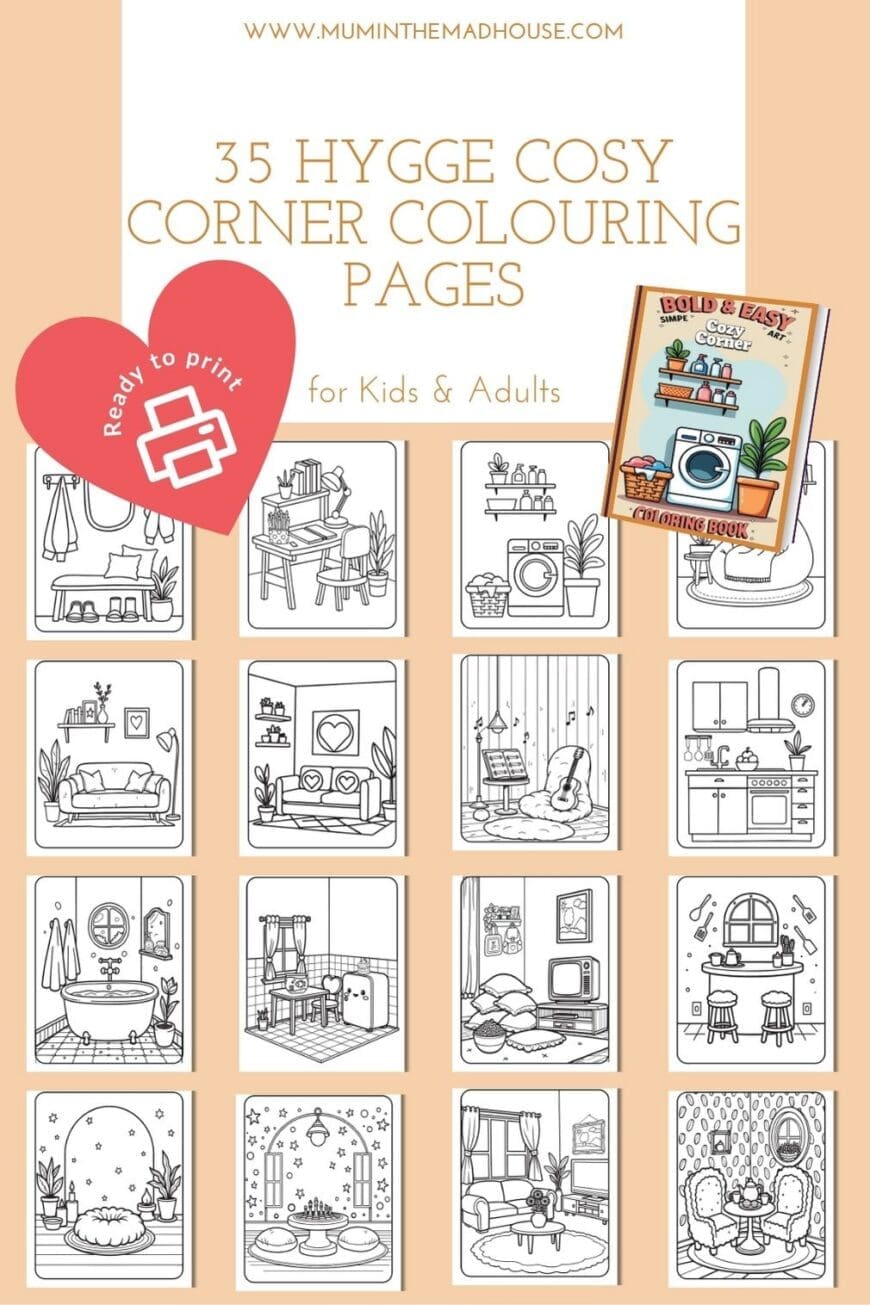 Embrace the calm of hygge with this free printable colouring book! Perfect for mindful moments, cosy evenings, or rainy days at home. Download today and get colouring.