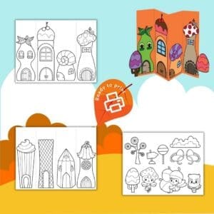 Free Cute Autumn Village Cut-and-Paste Craft