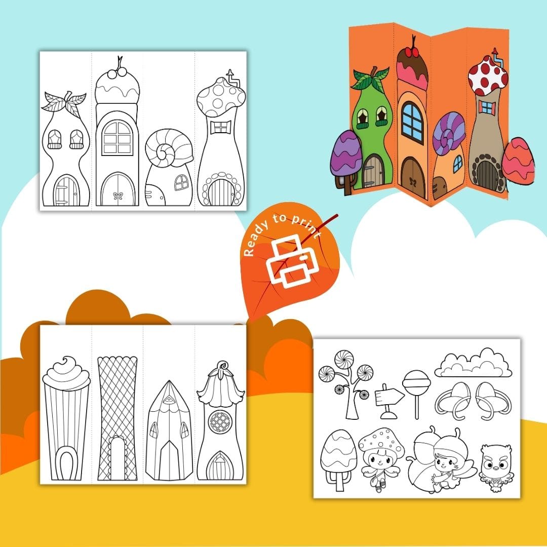 Free Cute Autumn Village Cut-and-Paste Craft