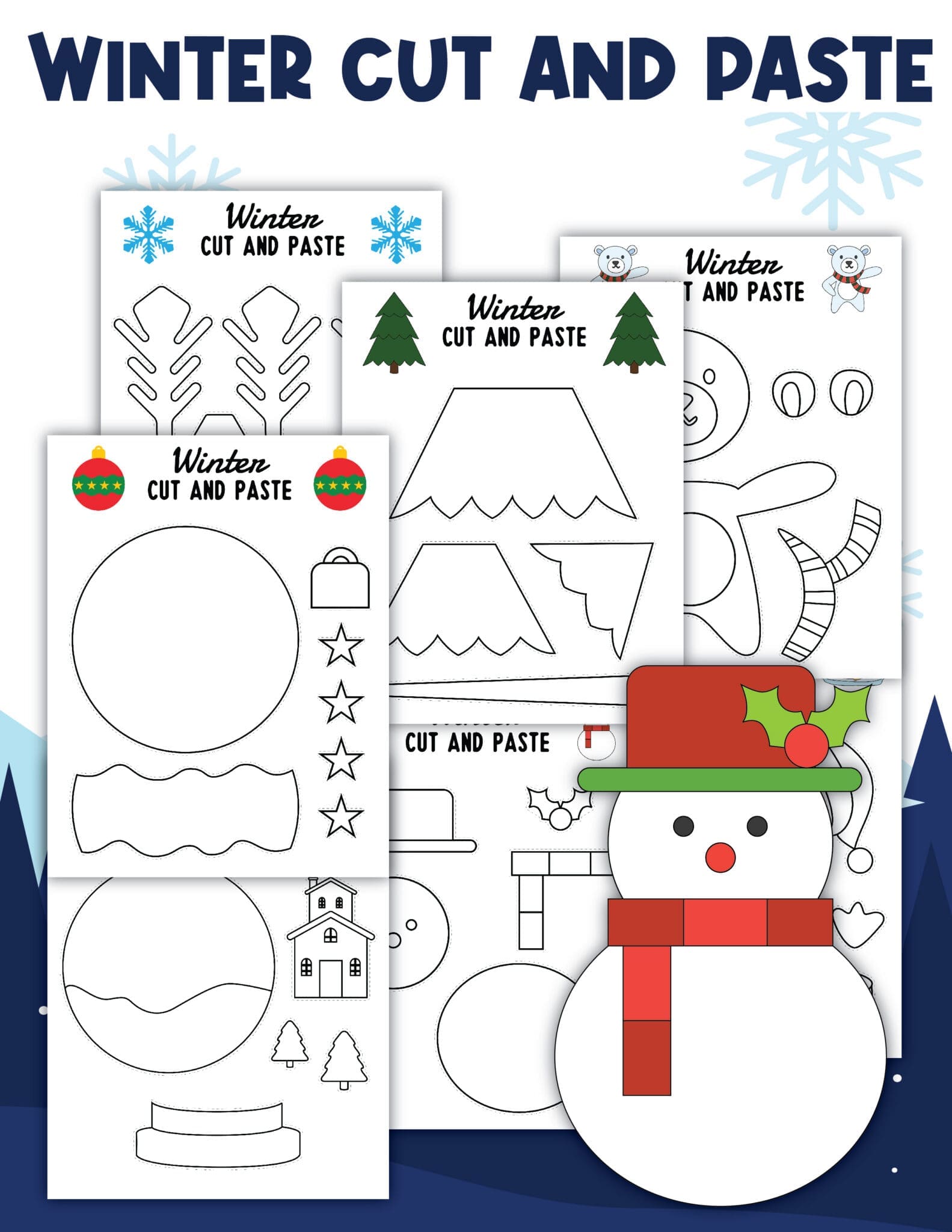 Winter Cut and Paste Craft – Fun Winter Activity for Kids | Mum In The ...
