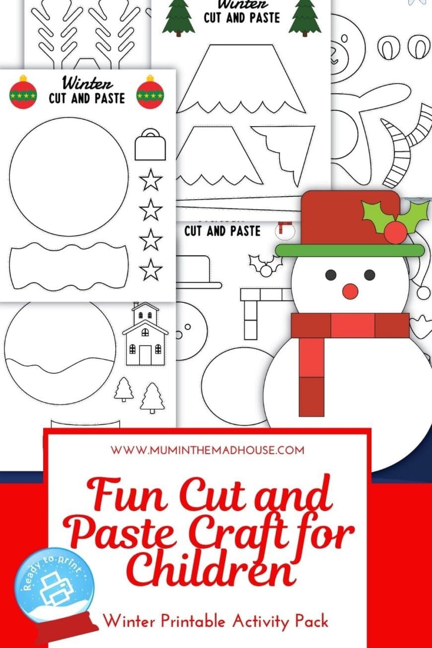 winter cut and paste craft – fun winter activity for kids | mum in