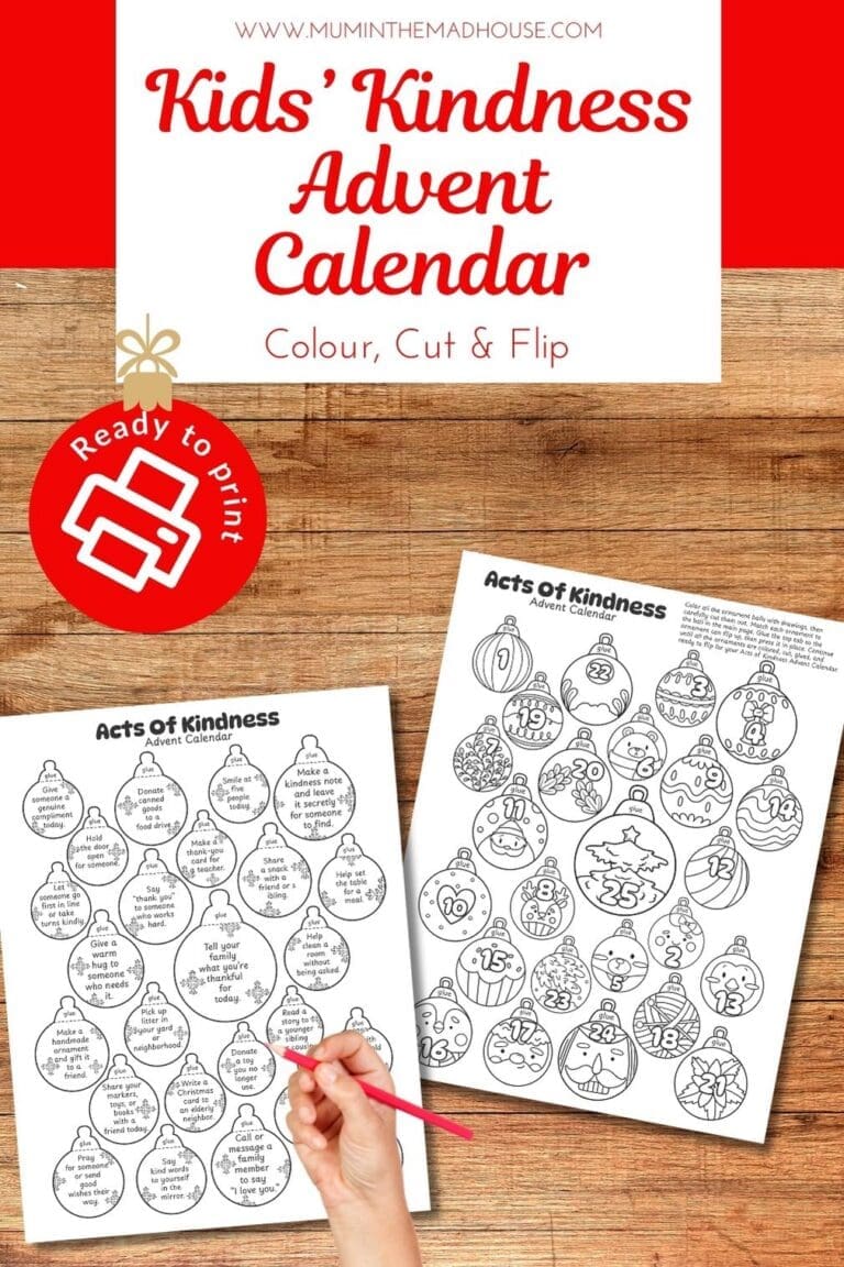 Free Acts of Kindness Advent Calendar Printable