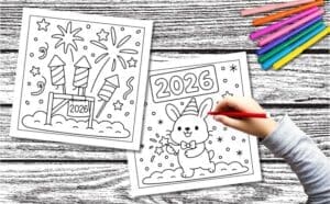Free Happy New Year 2026 Colouring Pages (Bold & Easy) | Mum In The ...